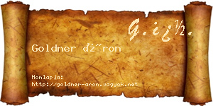 Goldner Áron névjegykártya